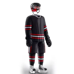 Uniforme de Hockey sur glace professionnel personnalisé, nouveau Design, vente directe d'usine, 100% Polyester, uniforme de Hockey sur glace pour les joueurs - Product Image 6