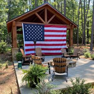 Drapeau américain géant 12x18 pieds, étoiles brodées, nylon robuste, drapeaux d'extérieur, 5 œillets en laiton, style fanion - Product Image 1