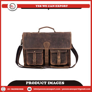 Bandolera de cuero genuino Unisex Vintage doble bolsillo bandolera Sling diseño inspirado bohemio ocio fabricante directo - Product Image 4