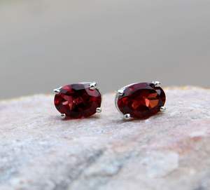 Joyería hecha a mano de Plata de Ley 925, pendientes de corte ovalado de granate Natural con piedras preciosas de moda de circón para regalo de fiesta de aniversario - Product Image 3