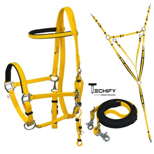 ชุดบังเหียนเชือกแขวนคอม้าพร้อมแผ่นรองหน้าอกกันน้ำอุปกรณ์ขี่ม้าสีสันสดใส - Product Image 1