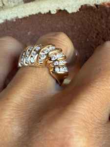 แหวนทองคำแท้ 14k ดีไซน์วินเทจสุดพิเศษ ประดับเพชรธรรมชาติ 1.50 กะรัต แบบช่อง แหวนทรงกุ้ง เครื่องประดับหรูหรา แหวนงานแต่งงาน แหวนงานเลี้ยง - Product Image 4