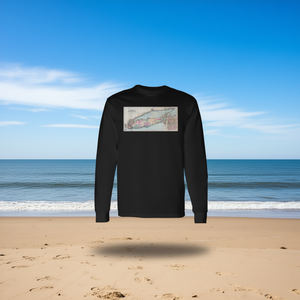 Camiseta de manga larga con mapa de Long Island, unisex, talla para adultos - Product Image 3
