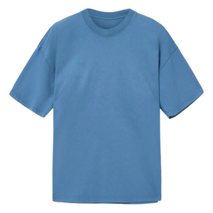 T-shirt en coton uni pour homme, coupe classique, manches courtes, col rond, design décontracté, tricoté, toile 300g, anti-rétrécissement, ROLEIN - Product Image 1