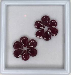 อัญมณีทับทิมธรรมชาติ100% คุณภาพดีลูกแพร์แอฟริกันตัดสีแดงเลือด6x8มม. หลวมสำหรับเครื่องประดับ - Product Image 2