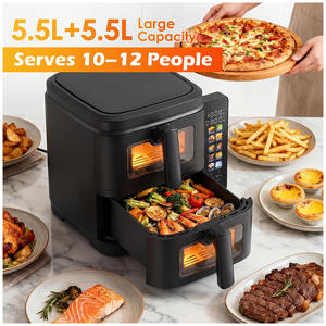 Friggitrice ad Aria Commerciale a Doppio Cestello 10L 2400W, Forno Friggitrice ad Aria a Basso Consumo Energetico - Product Image 5