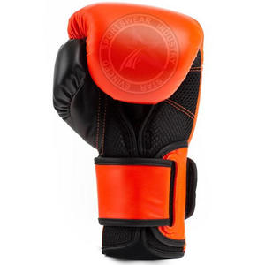 Guantes de boxeo acolchados con molde hecho a mano de cuero de Vaca Naranja vintage con logotipo personalizado de marca - Product Image 5