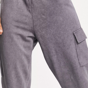 Pantalones de chándal de felpa francesa de carga hechos a medida para hombre, ropa de calle con diseño de lavado ácido, pantalones de Hip Hop para hombre - Product Image 5