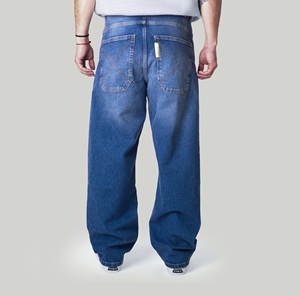 Jeans unisexe à jambe large, taille mi-haute, coupe droite, de luxe, personnalisés pour hommes, 100% coton, séchage rapide, écologiques, vente en gros du fabricant - Product Image 2