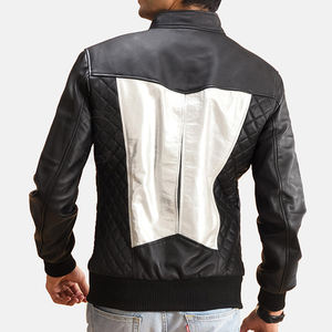 Blouson de moto en cuir personnalisé avec col montant et logo frontal - Design unisexe - Product Image 6