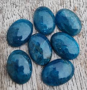 Venta al por mayor natural neón azul apatita AAA + CALIDAD IGI certificado calibrado parte posterior plana cabujón Asscher corte gemas sueltas para joyería - Product Image 6