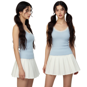 Camisola de Mujer, Corte Regular, Escote Corazón, Canalé, Lisa, Tirantes Finos, Suave, Elástica, 100% Algodón, Ecológica, Transpirable - Product Image 1