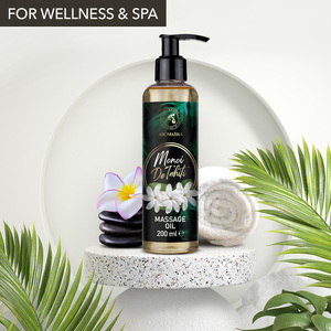 AROMATIKA Huile de massage cosmétique Monoi de Tahiti 200ml Huile naturelle exotique à la fleur de Tiaré Soin relaxant du corps Flacon pompe - Product Image 2