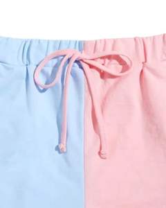 Blue Pink Colorblock <b>Women</b> <b>Shorts</b> Soft Cotton Casual Summer <b>Shorts</b> Elastic <b>Waist</b> Drawstring Comfortable <b>Gym</b> Running Activewear - Product Image 4