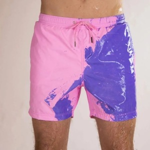 Bañador que cambia de Color para hombre, pantalones cortos de playa de algodón 100% de secado rápido para surf de verano, pantalones de estilo Hip Hop - Product Image 2