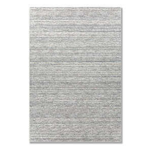 Alfombra de Lana Hecha a Mano Contour Blue, Alfombra Clásica a Rayas de Viscosa para Sala de Estar, Alfombra Rectangular con Patrón de Diamantes para Pasillo Hwl-365 - Product Image 1