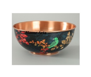 Tazón para servir alimentos de cobre martillado Forma redonda Tazón de tamaño personalizado con la más alta calidad del fabricante en la India - Product Image 5