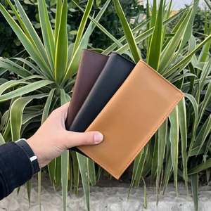 Portefeuille de voyage vintage en cuir Crazy Horse, ouvert, court, avec blocage RFID et porte-cartes pour hommes et femmes - Product Image 4