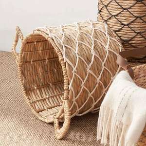 Handwoven Water Hyacinth Handwoven Basket <b>with</b> Handles Handmade <b>Storage</b> Basket Wholesale eco-friendly Manufacture in Vietnam - Product Image 4