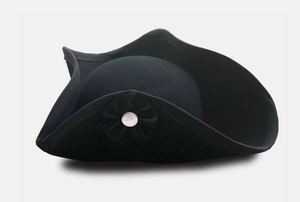Chapeau Bicorne Napoléonien Personnalisé Brodé Réglable pour Adultes, Unisexe, Historique, en Feutre de Laine Noire Lourde - Product Image 3