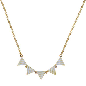 El más nuevo diseño Diamante genuino Sólido 18K Oro Triángulo Colgante Cadena Collar Joyería fina Creación del fabricante - Product Image 1