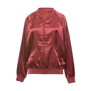 Chaqueta Bomber de satén personalizada al por mayor, chaqueta Bomber de satén de seda universitaria bordada, chaqueta de satén de béisbol para hombre - Product Image 1