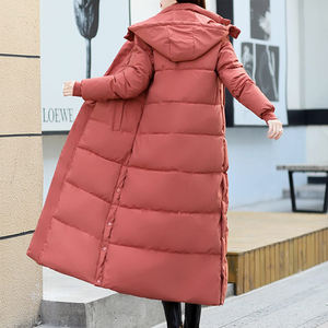 Manteaux matelassés en tricot uni surdimensionnés, veste d'hiver chaude de haute qualité pour l'extérieur, design matelassé, logo personnalisé, tissu long - Product Image 2