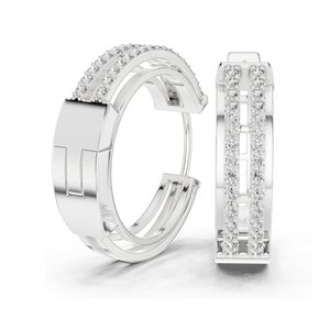 0.512 CT Lab Diamond <b>Hoop</b> <b>Earrings</b> Round Brilliant Cut 18KT, 14KT, 10KT Gold & 925 <b>Silver</b> Rose, Yellow, White Gold - Product Image 6
