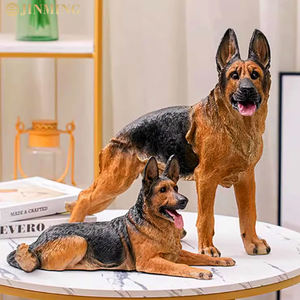 Grote Levensgrote Hars Ambachten Duitse Herdershond Standbeelden Glasvezel Versterkte Kunststof Voor Huis-En Tuindecoratie - Product Image 5