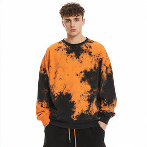 Sudaderas con Estampado Tie Dye para Hombre, Sudadera de Forro Polar Grueso de 500 GSM para Invierno, Estilo Urbano, Corte Holgado - Product Image 1