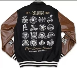 Chaqueta Universitaria de Lana Personalizable con Mangas de Cuero y Logotipos Bordados, Disponible al por Mayor OEM/ODM - Product Image 4