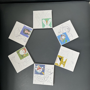 Mikaian 10x10cm peinture par numéros <span class=keywords><strong>dessin</strong></span> animé animal pour enfants art peinture <span class=keywords><strong>à</strong></span> l'huile miniature <span class=keywords><strong>toile</strong></span> et jeu de coloriage - Product Image 4