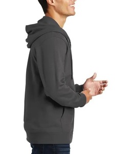 Pull lourd uni avec logo personnalisé 100% coton Sweats à capuche avec fermeture éclair coupe ample pour hommes Style Streetwear - Product Image 4