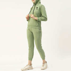 Ensemble de jogging pour femmes, nouveau style, à capuche, respirant, coupe-vent, polyester/coton, léger, imprimé, prix de gros - Product Image 2