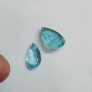 Alta calidad 2 uds aguamarina Natural 16MM 18mm cara de pera 19 Cts azul corte de piedras preciosas sueltas para joyería IROC ventas - Product Image 2
