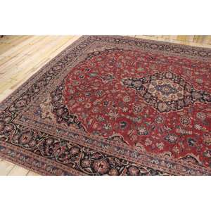 Tapis turc vintage, tapis de 9,3 x 11,6 pieds, tapis en laine rouge patchwork - Product Image 4