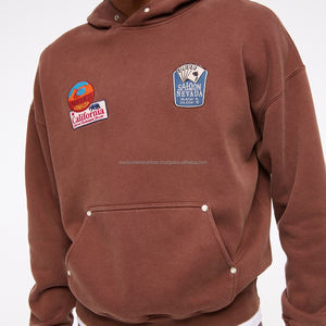 Sudadera con Capucha para Hombre, Otoño, Algodón Grueso, Lavado, Estilo Desgastado, Holgada, Informal, Deportiva, de Alta Calidad, Invierno, Bordada - Product Image 4