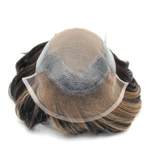 Perruque de remplacement pour hommes en cheveux naturels Remy vierges, 8 pouces, ondulation naturelle, base en dentelle et PU de 24 mm, cheveux indiens, toupet pour calvitie, exportation Bangladesh - Product Image 2