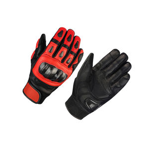 Gants de course pour moto et motocyclette, écran tactile, logo personnalisé, cuir véritable, doigts entiers, unisexe - Product Image 2