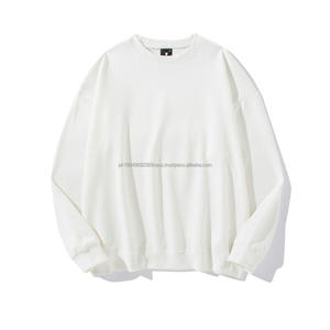 เสื้อสเวตเตอร์คอกลมสำหรับผู้ชายโอเวอร์ไซซ์ไหล่ตกผ้าถักซับในฤดูใบไม้ร่วง - Product Image 1