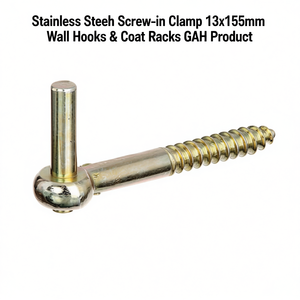Stainless Steel Screw-in Clamp 13x155mm <b>Wall</b> <b>Hooks</b> & Coat Racks GAH Product - Product Image 3