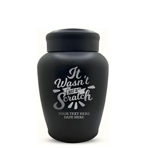 Just a Scratch Personalized Human Cremation Urn for Adult Ashes Engraved Stainless Urn Vessel Name Black Custom Size - Product Image 5