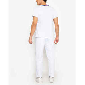 2 Conjuntos de Uniformes Médicos Unisex Cómodos, Cuello en V, Manga Corta, Pantalones con Cintura Elástica, Transpirables, de Poliéster Tejido - Product Image 2