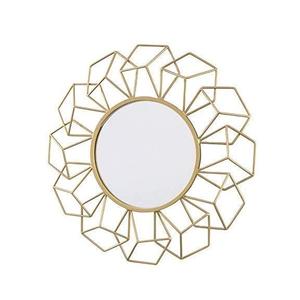 High Quality <b>Gold</b>-Colored Metal Wire <b>Wall</b> <b>Mirror</b> Unique Design for Home Decor and Bathroom Space Price - Product Image 1