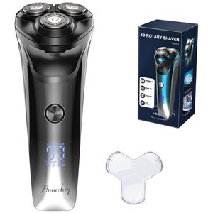 Rasoir électrique rechargeable sans fil pour homme, utilisation humide/sèche, autonomie de 120 minutes, tondeuse escamotable (IPX7), lavable, noir - Product Image 2