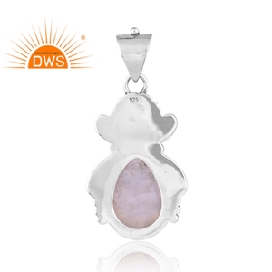 Último diseño plata esterlina oxidada Natural Arco Iris Luna piedra preciosa colgante personalizado joyería fabricante - Product Image 3