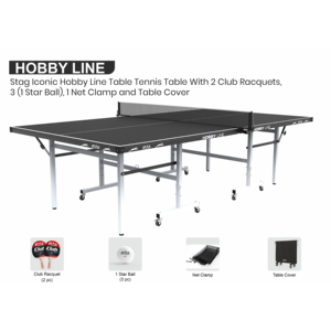 Stag Iconic Hobby Line Full-Size Professional <b>Table</b> <b>Tennis</b> <b>Table</b> Modern Style MDF ITTF Certified <b>Foldable</b> Durable 18mm Thick - Product Image 3