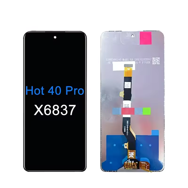 Original High Quality LCD Digitizer Touch Screen Frame Assembly for Infinix Hot 40 Pro X6837 100% Working Tested 1 Year Warranty