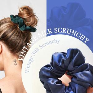 Suave logotipo personalizado elástico 100% seda lazos para el cabello accesorios para el cabello para mujeres OEM Scrunchy lazo para el cabello hecho en Vietnam - Product Image 6