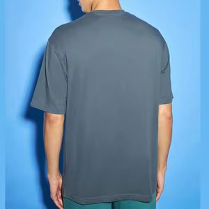 เสื้อยืดทรงบ็อกซี่โอเวอร์ไซส์ผ้าฝ้าย 100% คุณภาพสูง หนัก 235 GSM สำหรับผู้ชาย แบบใหม่ สกรีนโลโก้ได้ ไหล่ตก ลายเรียบ - Product Image 5